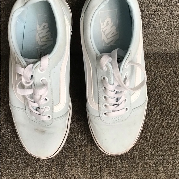 Vans Men's Sky Blue and White Sneakers - Picture 12 of 12